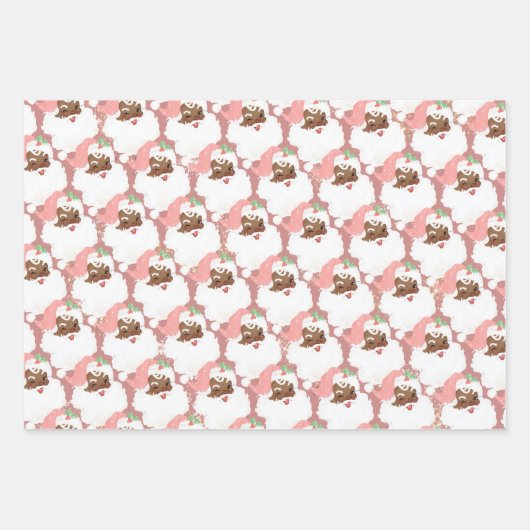 roze en roos  kerstmis inpakpapier vel (Voorkant)