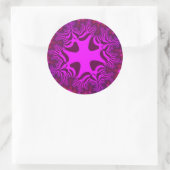 Roze en Roos Kruis Ronde Sticker (Tas)