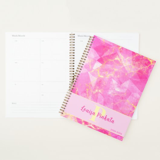 Roze en Roos Marmeren Edelsteen Crystal Design Planner (Display)