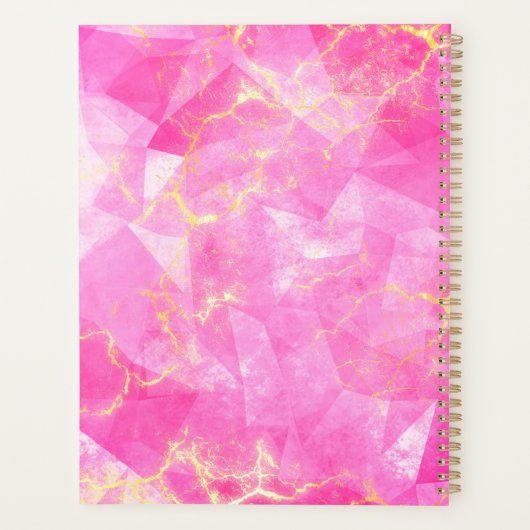 Roze en Roos Marmeren Edelsteen Crystal Design Planner (Achterkant)
