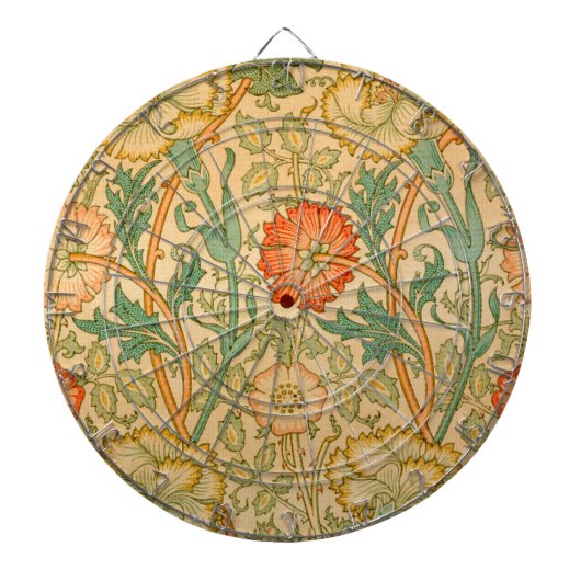 Roze en Roos Patroon (door William Morris) Dartbord (Voorkant)