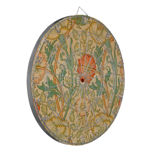 Roze en Roos Patroon (door William Morris) Dartbord (Voorkant Links)