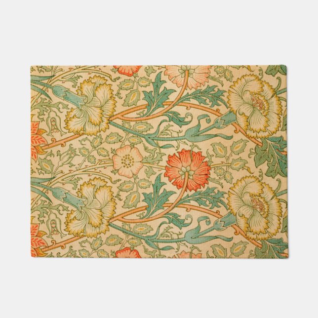 Roze en Roos Patroon (door William Morris) Deurmat (Voorkant)
