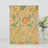 Roze en Roos Patroon (door William Morris) Kaart (Staand voorkant)