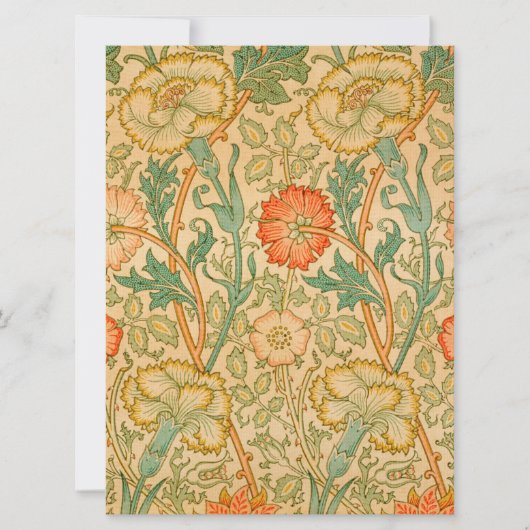 Roze en Roos Patroon (door William Morris) Kaart (Voorkant)