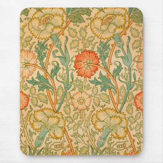 Roze en Roos Patroon (door William Morris) Muismat (Voorkant)