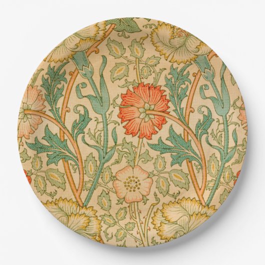 Roze en Roos Patroon (door William Morris) Papieren Bordje (Voorkant)