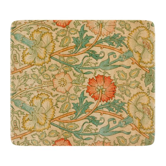 Roze en Roos Patroon (door William Morris) Snijplank (Voorkant)