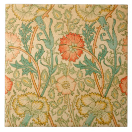 Roze en Roos Patroon (door William Morris) Tegeltje