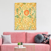 Roze en roos patroon (van William Morris) Canvas Afdruk (Insitu (Woonkamer))