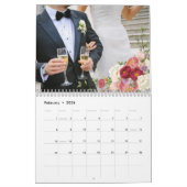 Roze en Roos Peony bloemen ons huwelijksrooster Kalender (Feb 2026)