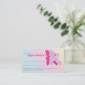 Roze en Roos Poedel Afspraak Herinnering Business Visitekaartje (Staand voorkant)