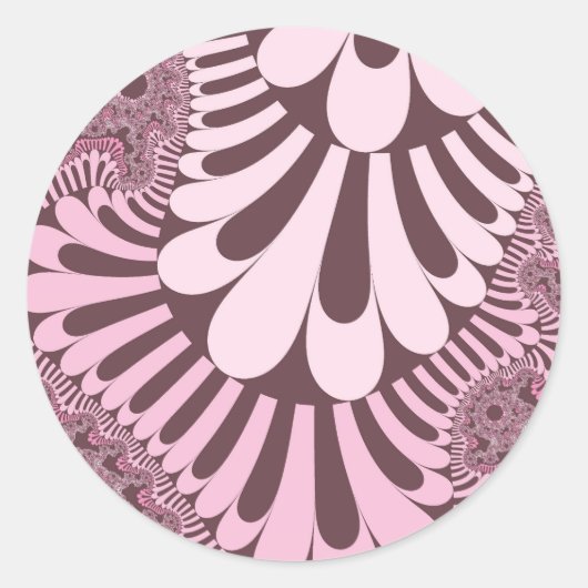 Roze en Roos Ronde Sticker (Voorkant)