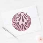 Roze en Roos Ronde Sticker (Envelop)