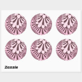 Roze en Roos Ronde Sticker (Vel)