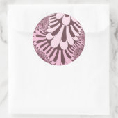 Roze en Roos Ronde Sticker (Tas)