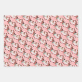 roze en roos  santa claus kerstcadeau inpakpapier vel (Voorkant 2)