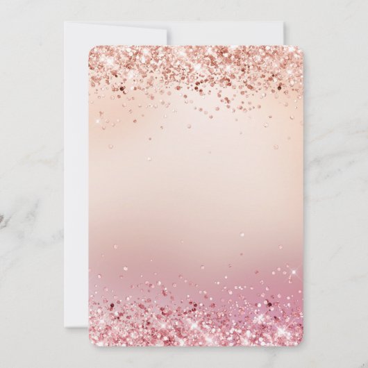 Roze en Roos Sparkle Ombre Baby shower Kaart (Achterkant)