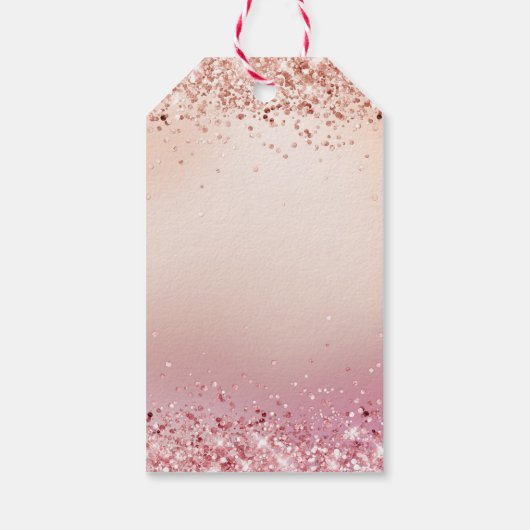 Roze en Roos Sparkle Ombre Cadeaulabel (Achterkant)