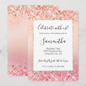 Roze en Roos Sparkle Ombre Kaart (Voorkant / Achterkant)
