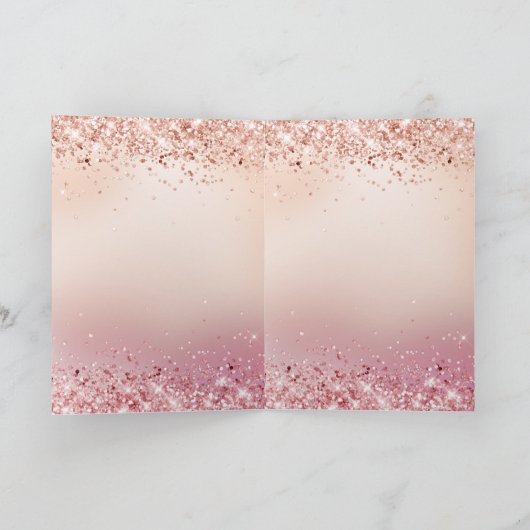 Roze en Roos Sparkle Ombre Kaart (Binnen)