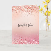 Roze en Roos Sparkle Ombre Kaart (Gele Bloem)