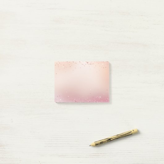 Roze en Roos Sparkle Ombre Post-it® Notes (Op bureau)
