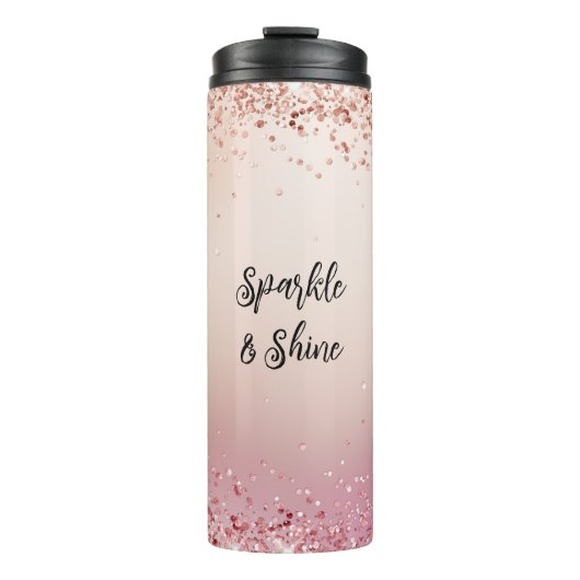 Roze en Roos Sparkle Ombre Thermosbeker (Voorkant)