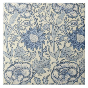 Roze en Roos van William Morris 1890 Tegeltje