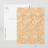 Roze en Roos van William Morris,  bloemen Briefkaart (Voorkant / Achterkant)