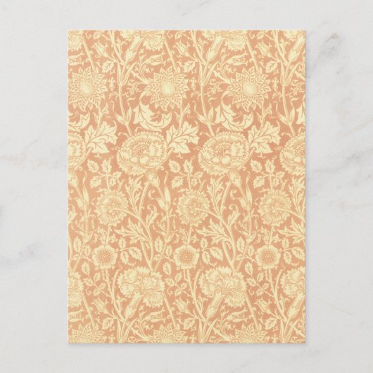 Roze en Roos van William Morris,  bloemen Briefkaart (Voorkant)