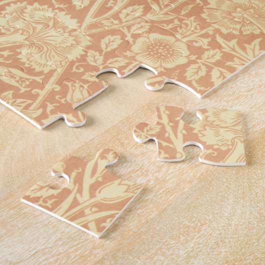 Roze en Roos van William Morris,  bloemen Legpuzzel (Zijkant)