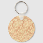 Roze en Roos van William Morris,  bloemen Sleutelhanger (Achterkant)