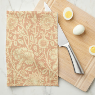 Roze en Roos van William Morris,  bloemen Theedoek