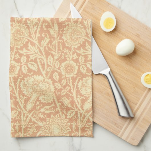 Roze en Roos van William Morris,  bloemen Theedoek (Quarter Fold)