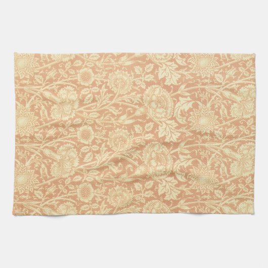 Roze en Roos van William Morris,  bloemen Theedoek (Horizontaal)