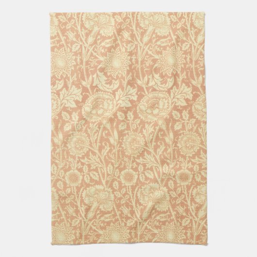 Roze en Roos van William Morris,  bloemen Theedoek (Verticaal)