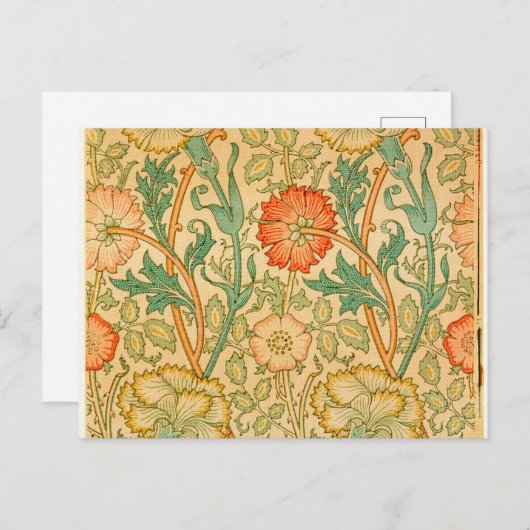 Roze en Roos van William Morris Briefkaart (Voorkant / Achterkant)