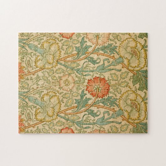 Roze en Roos van William Morris  Floral Legpuzzel (Horizontaal)