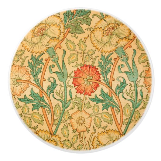 Roze en Roos van William Morris  Keramische Knop (Voorkant)