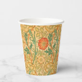 Roze en Roos van William Morris Papieren Bekers (Achterkant)