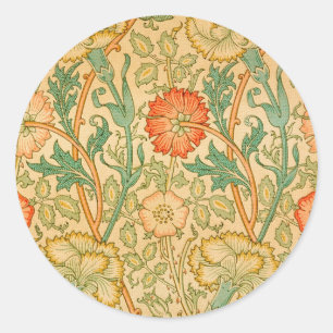 Roze en Roos van William Morris Ronde Sticker