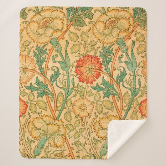 Roze en Roos van William Morris Sherpa Deken (Voorkant)