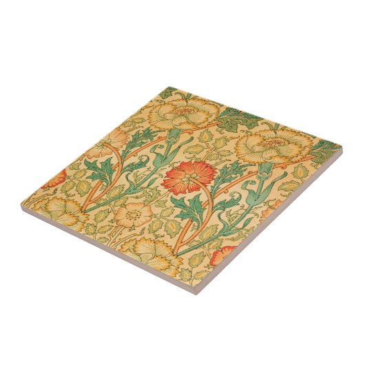 Roze en Roos van William Morris Tegeltje (Zijkant)