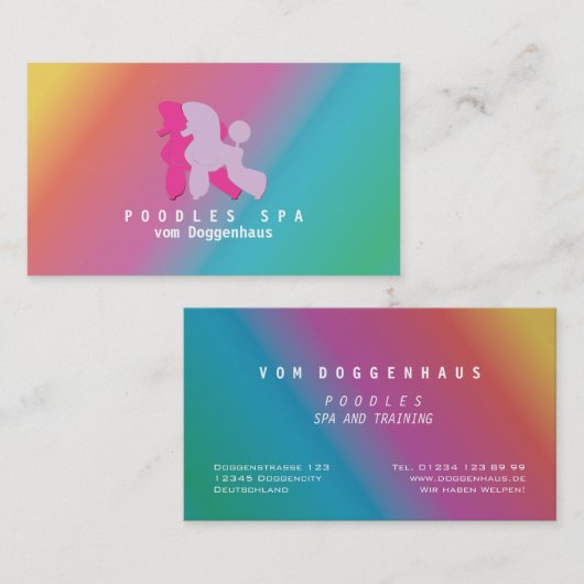 Roze en Roos Visitekaartje van de Wieg (Voorkant / Achterkant)