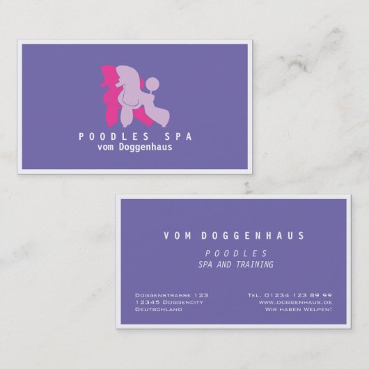 Roze en Roos Visitekaartje van de Wieg (Voorkant / Achterkant)