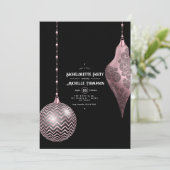 Roze en Roségoud Kerst Bachelorette Kaart (Staand voorkant)