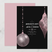 Roze en Roségoud Kerst Bachelorette Kaart (Voorkant / Achterkant)