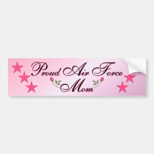 Roze en roud Air Force Mam Bumpersticker