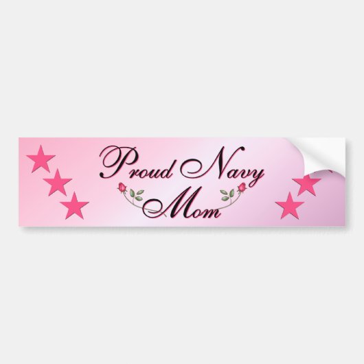 Roze en roud Navy Mam Bumpersticker (Voorkant)
